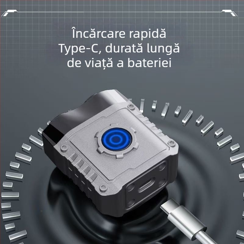 Aparat de ras electric mini pentru bărbați, compact pentru călătorii, cap rotativ cu două lame, corp din aliaj de aluminiu, utilizare umedă și uscată, reîncărcabil