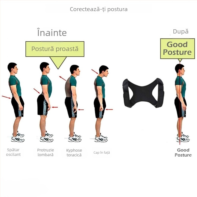 Centură de corecție a posturii și ortoză pentru spate cu suport pentru umeri