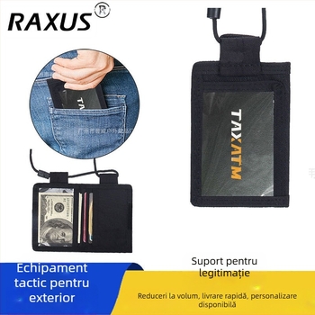 Geantă impermeabilă de documente, husă multifuncțională pentru documente, portofel exterior, suport portabil pentru carduri, cu snur pentru lanț și husă protectoare