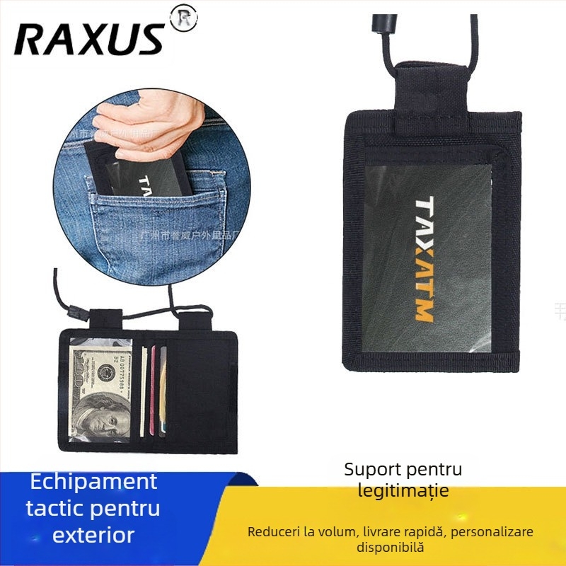 Geantă impermeabilă de documente, husă multifuncțională pentru documente, portofel exterior, suport portabil pentru carduri, cu snur pentru lanț și husă protectoare