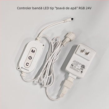 Bandă LED RGB circulară pentru țevi de apă, telecomandă infraroșu și controler
