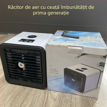 Răcitor mini USB pentru masă, cu răcire prin apă și iluminare de noapte, portabil, 4 viteze