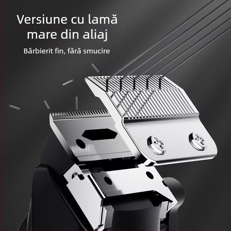 Mașină de tuns păr pentru uz casnic, motor fără perii, lamă detașabilă lavabilă, baterie încorporată, zgomot redus