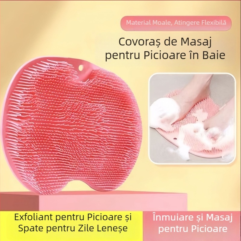 Covoraș de masaj din silicon pentru picioare și spate, baie și duș, montat pe perete