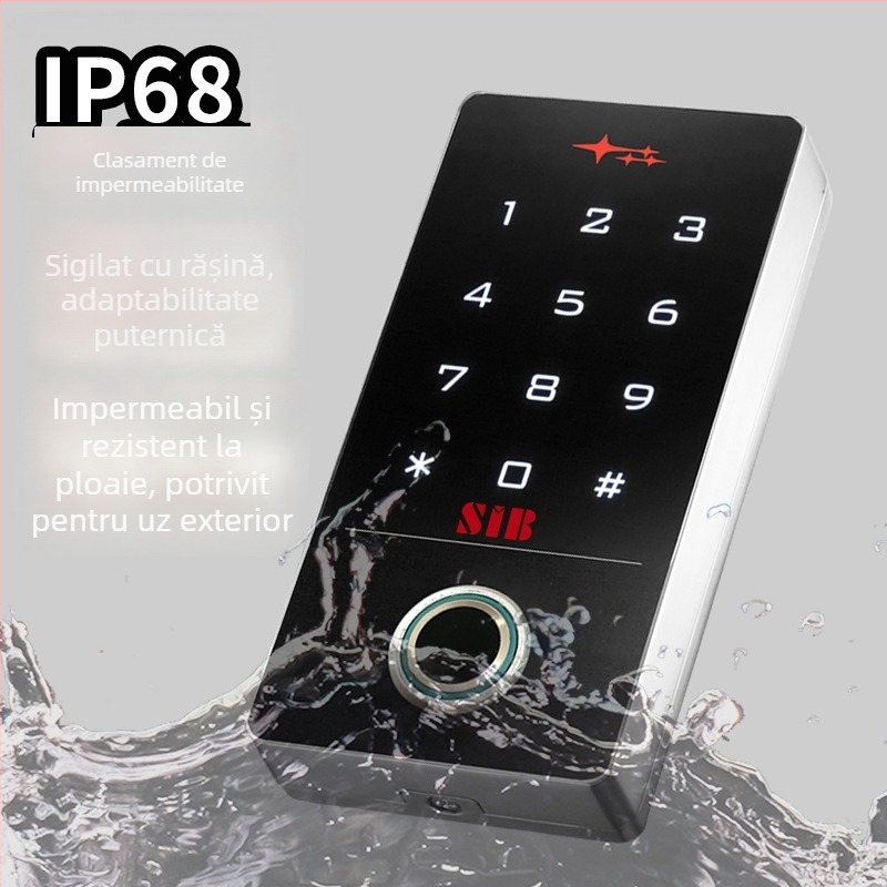 Sistem extern impermeabil de control al accesului cu amprentă, PIN, card ID și deschidere de ușă de la distanță prin aplicație mobilă