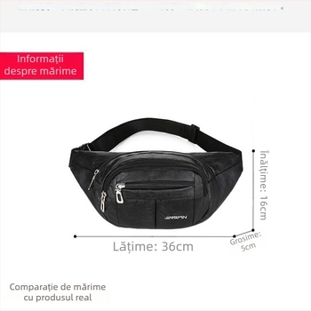 Geantă de talie din PU pentru bărbați, antifurt, stil business, 34×10×13 cm, potrivită pentru laptop de 8 inch