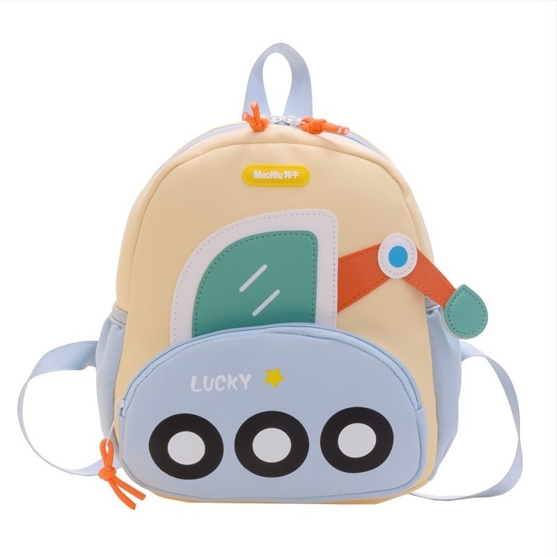 Rucsac ușor pentru grădiniță, protecție ortopedică a coloanei, design drăgălaș cu excavator, rucsac mic pentru școală și plimbări de primăvară.
