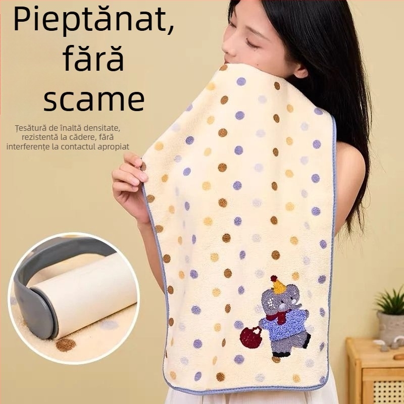 Prosop din fleece coral antibacterian 7A, absorbant, fără scame, grosime medie, 35x75 cm, pentru baie și față