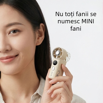 Ventilator mic de mână, silențios, reîncărcabil USB, portabil, 5 palete, motor fără perii, baterie încorporată 1200–2000mAh