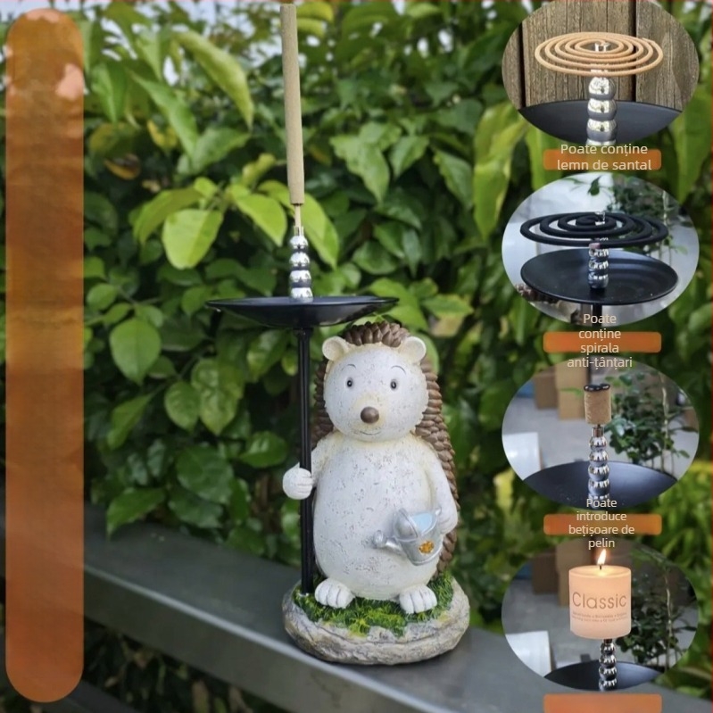 Ornament de grădină din rășină, temă animală, pentru exterior, depozitare de tămâie, decor peisaj