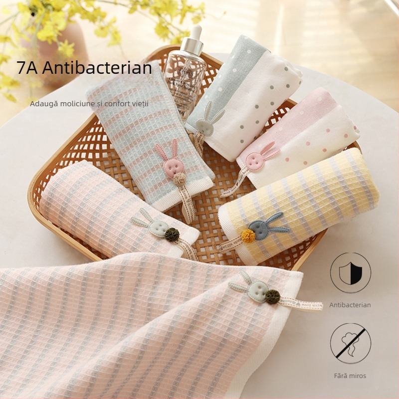 Prosop bebeluș din bumbac 100% gază, antibacterian Clasa A, dreptunghiular, 25×50 cm, cu model desen animat
