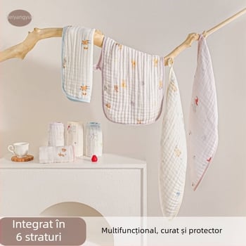 Beanyue prosop bebe bambus-pamuc, 6 straturi, tifon lung, moale pentru față și baie