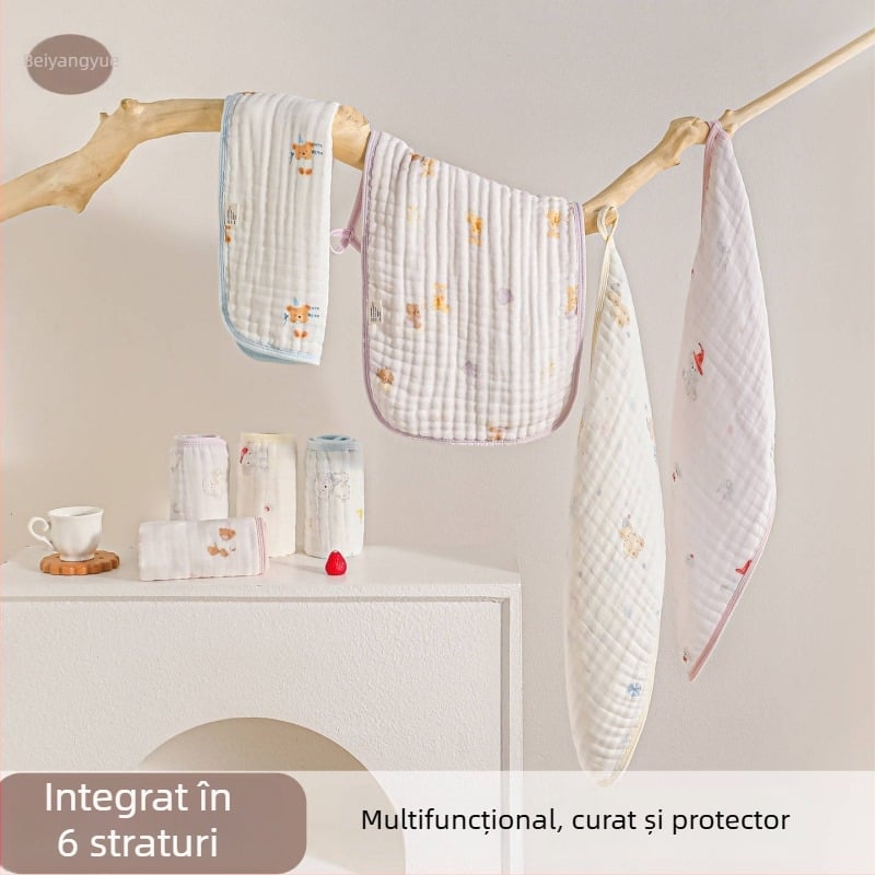 Beanyue prosop bebe bambus-pamuc, 6 straturi, tifon lung, moale pentru față și baie