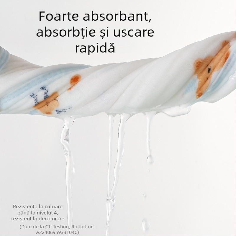 Beanyue prosop bebe bambus-pamuc, 6 straturi, tifon lung, moale pentru față și baie