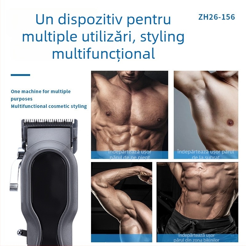 Mașină de tuns profesională pentru salon, reîncărcabilă, distanță reglabilă între lame, autonomie mare a bateriei