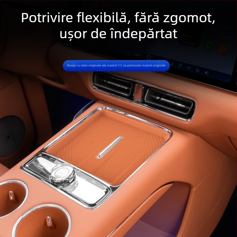 Pad din silicon pentru încărcare wireless, pentru consola centrală Zhijie V9, covoraș antiderapant pentru interiorul mașinii