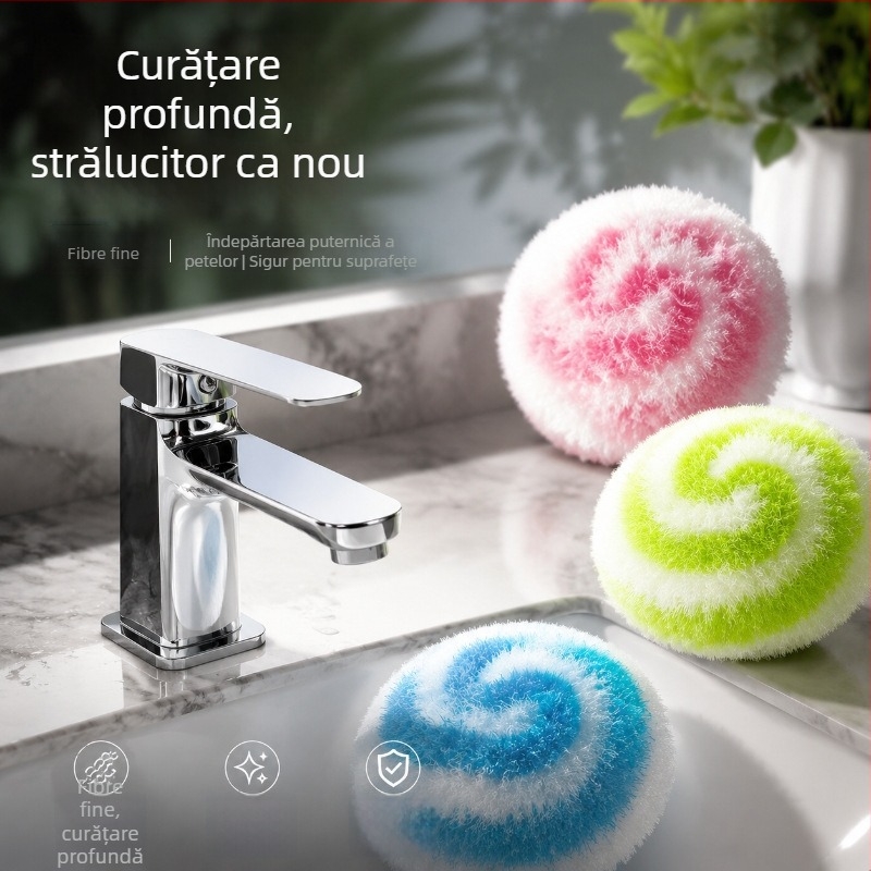 Perie de curățare magică pentru gospodărie și bilă de curățare pentru baie — plăci ceramice, îndepărtarea calcarului de pe chiuvetă, cadă și robinete