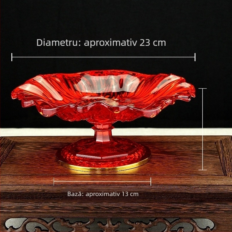 Farfurie de fructe din plastic cu design de lotus acrilic, farfurie de fructe cu suport înalt și simbol norocos, decor pentru sala Buddha.