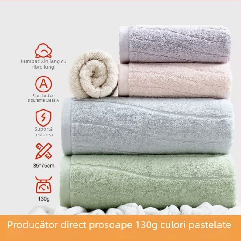 Prosop de față din 100% bumbac, Clasa A, bumbac Xinjiang cu fibră lungă, gros, foarte absorbant, gata pentru broderie