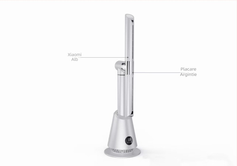 Ventilator electric fără lame pentru uz casnic, foarte silențios, rotativ la 360°, ventilator vertical de podea