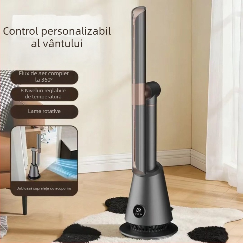 Ventilator electric fără lame pentru uz casnic, foarte silențios, rotativ la 360°, ventilator vertical de podea