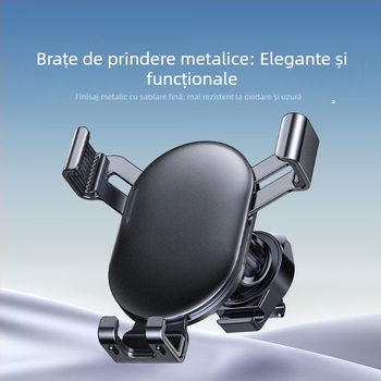 Suport pentru telefon pentru ventilarea mașinii, cu sprijin gravitațional și cârlig metalic – suport universal pentru navigație GPS (ABS + metal)
