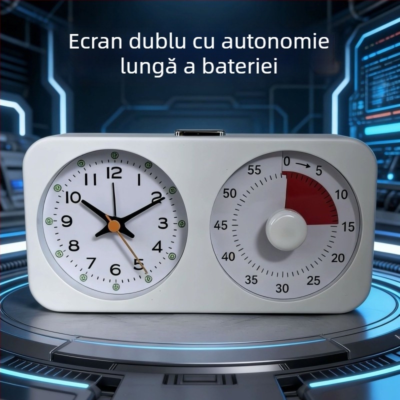 Cronometru vizual pentru copii și elevi, gestionarea timpului, autodisciplină, ceas de alarmă multifuncțional cu încărcare