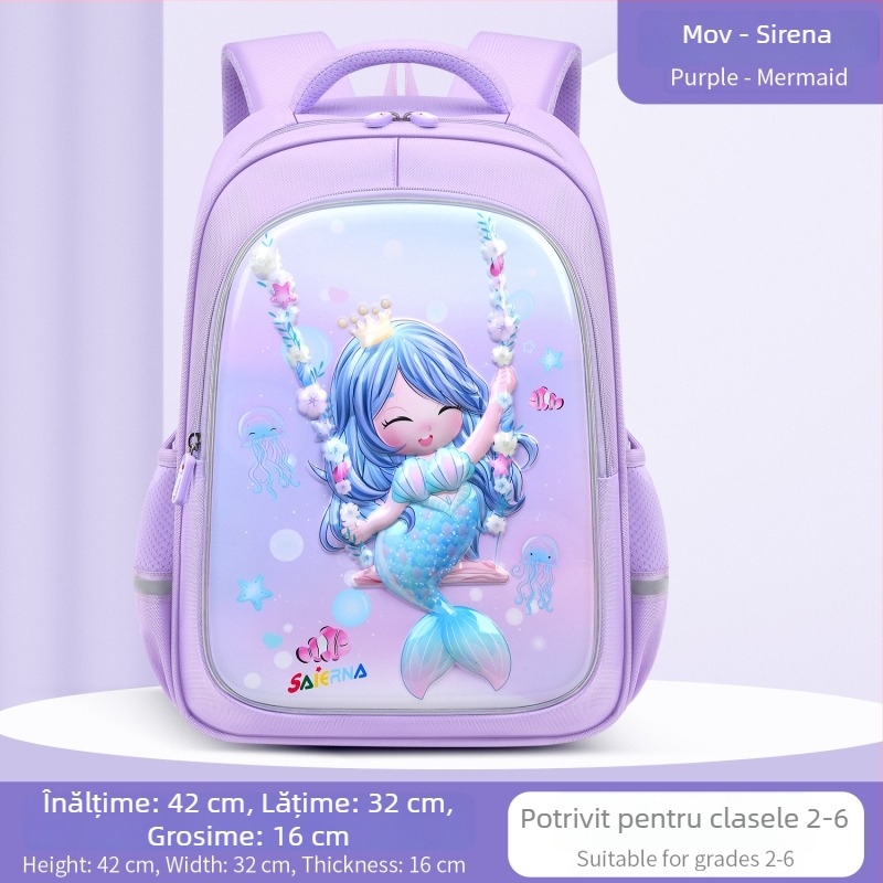 Rucsac cu dinozaur desenat pentru elevi din ciclul primar, unisex, ușor, cu sprijin pentru spate și capacitate mare