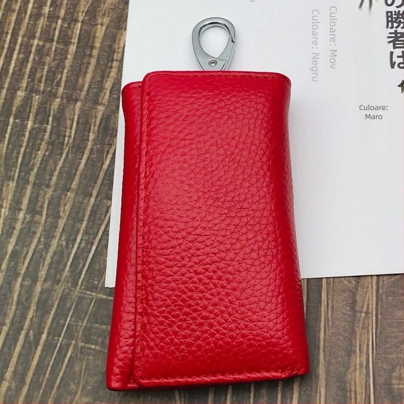 Husă pentru chei din piele de vită de top-grain, unisex, accesoriu din piele în stil street