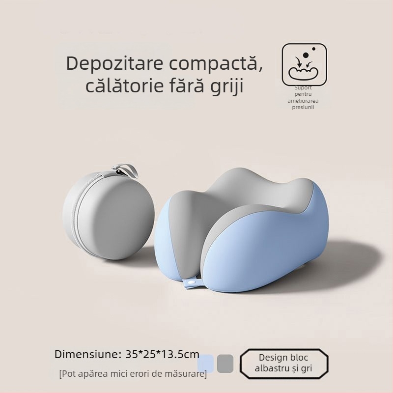 Perne de călătorie din spumă cu memorie, formă U, portabile pentru zbor, pliabile, pentru dormit pe burtă