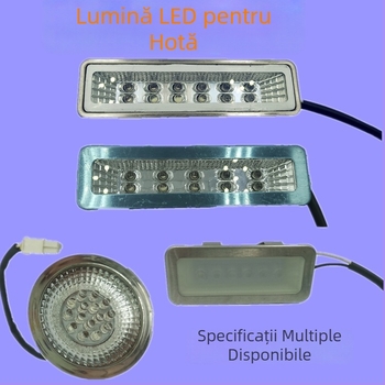 Sk–q Iluminare LED pentru hotă — lumină rece universală, lampă dreptunghiulară sau rotundă, panou cu abajur