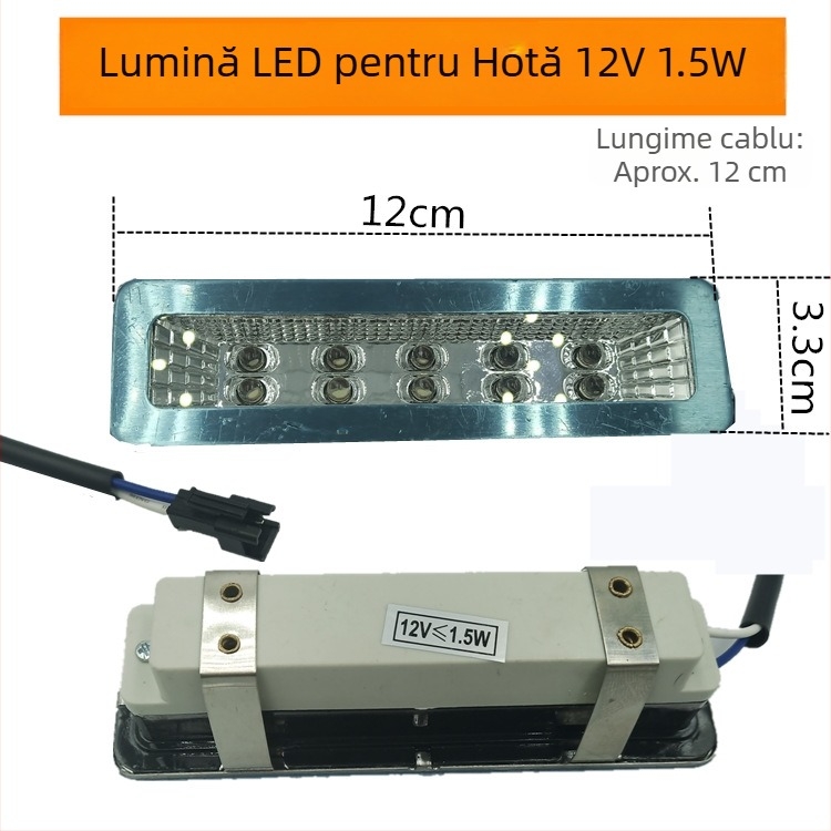 Sk–q Iluminare LED pentru hotă — lumină rece universală, lampă dreptunghiulară sau rotundă, panou cu abajur