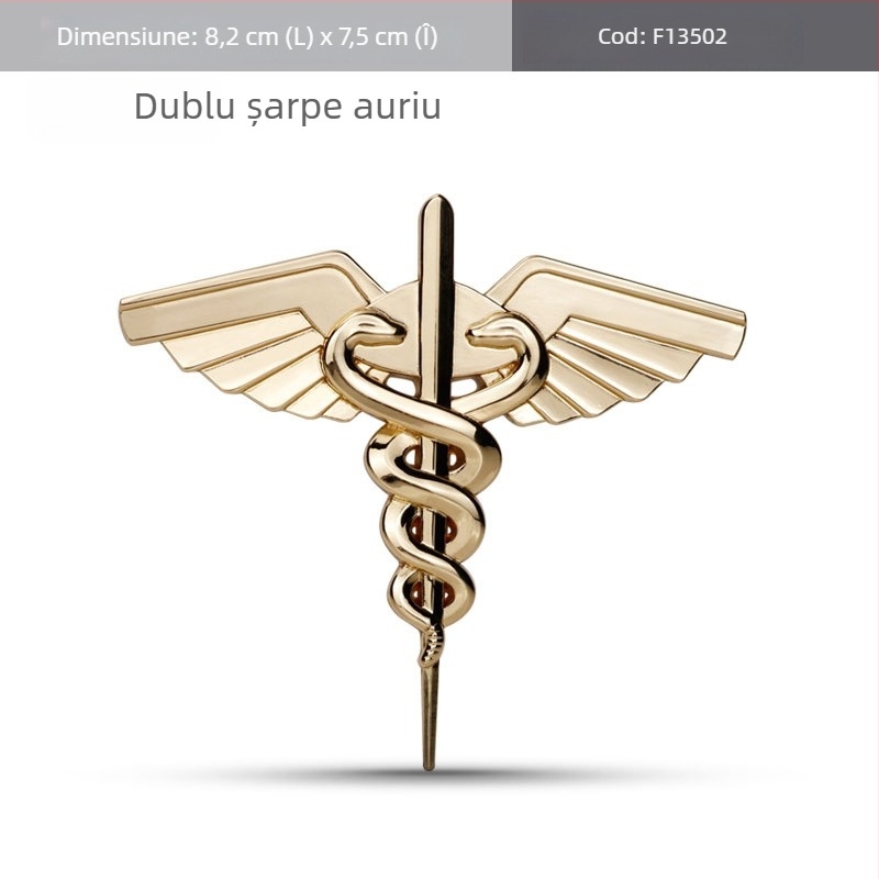 Autocolant metalic Life Star cu șerpi dubli, insignă de ambulanță, decor lateral și posterior