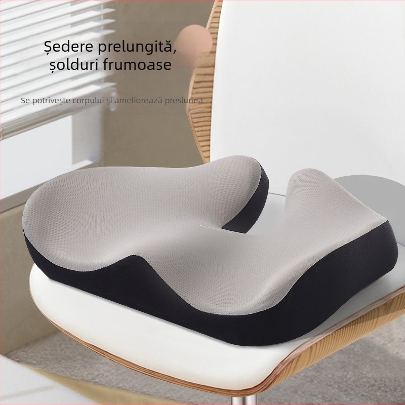 Perne de șezut cu memorie pentru birou, respirabilă vara, pernă ergonomic pentru scaun