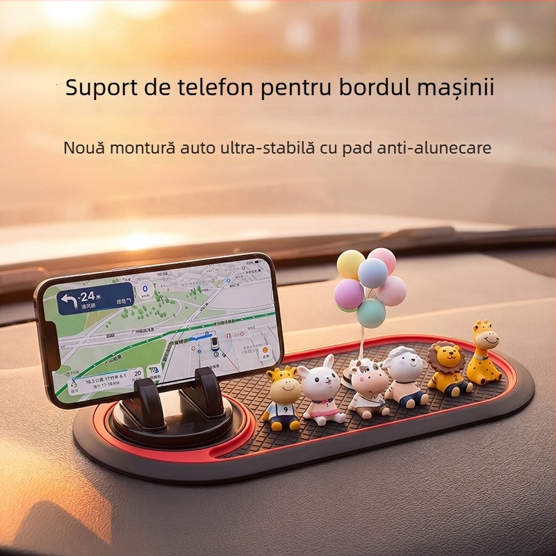 2026 Suport pentru telefon în mașină și suport pentru navigație cu pernă antiderapantă