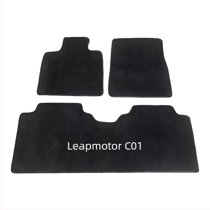 Covorașe de podea negre din velur, set complet pentru Leapmotor, antiderapante, pentru 5-7 locuri