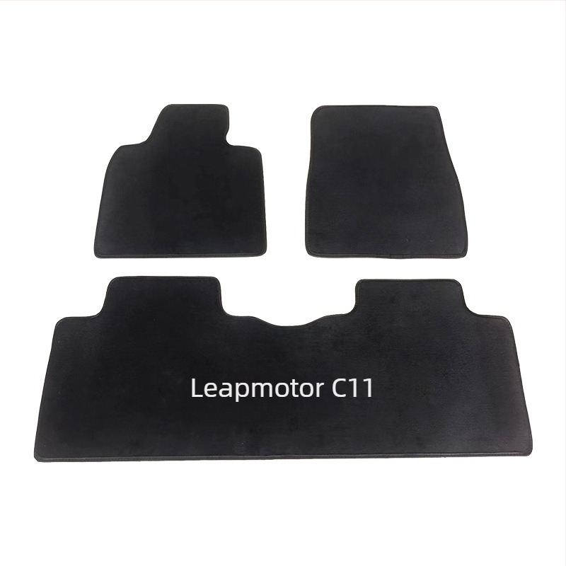 Covorașe de podea negre din velur, set complet pentru Leapmotor, antiderapante, pentru 5-7 locuri
