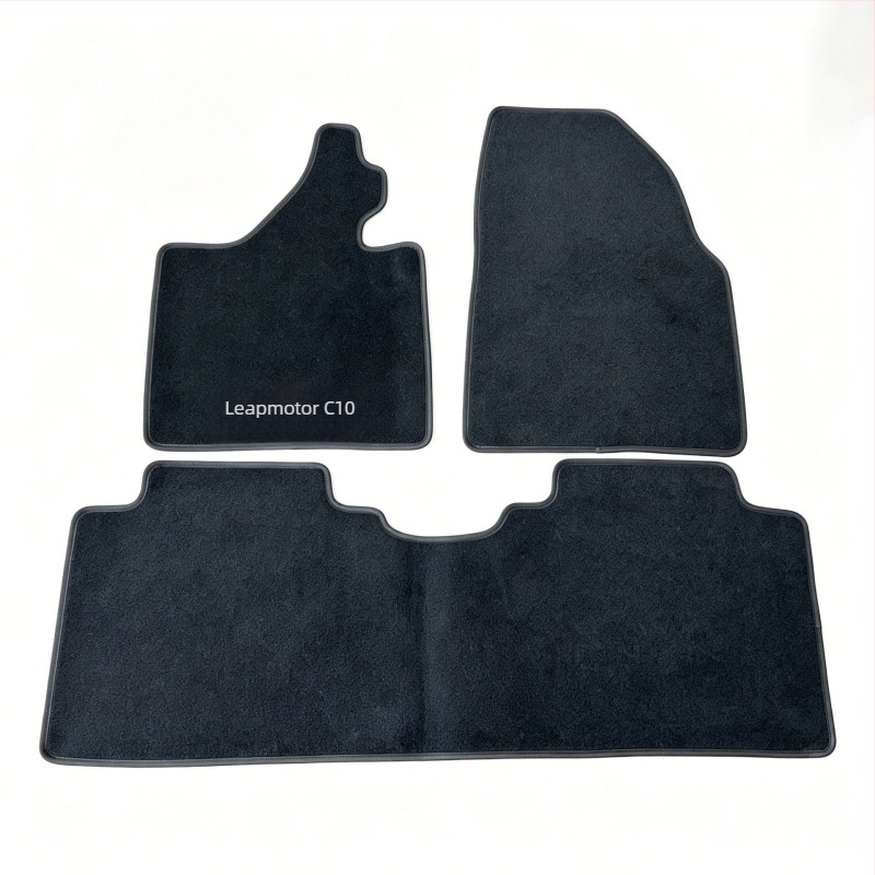 Covorașe de podea negre din velur, set complet pentru Leapmotor, antiderapante, pentru 5-7 locuri