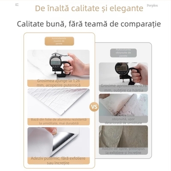 Autocolant de perete rezistent la umezeală, cu aspect marmură imitatie, panouri de perete în stil plăci pentru sufragerie