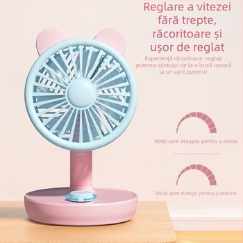 Ventilator de birou mini USB, reîncărcabil – portabil pentru călătorii, birou și cămin