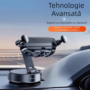 Suport auto pentru telefon 2026 cu ventuză pe consola centrală – suport cu gravitație anti vibrații
