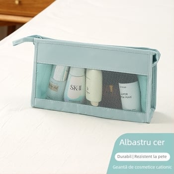 Geantă de cosmetică din twill, impermeabilă, cu capacitate mare, portabilă pentru călătorii