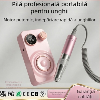Mașină de polisare a unghiilor pentru saloane și uz casnic, freză electrică pentru îndepărtarea pielii moarte, dispozitiv de manichiură reîncărcabil