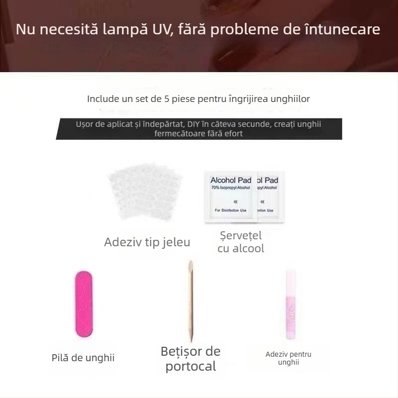 Rikaman unghii autoadezive lucrate manual, cu autocolante pentru artă gel, detașabile – seria Cool Summer