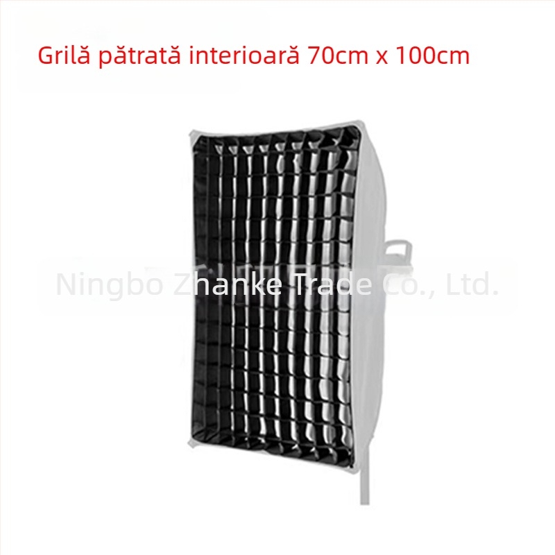 Softbox cu grilă pentru fotografie de studio, grilă octagonal-rectangulară cu model fagure, proiecție profundă, montaj rapid, difuzor de lumină și capac pentru bliț