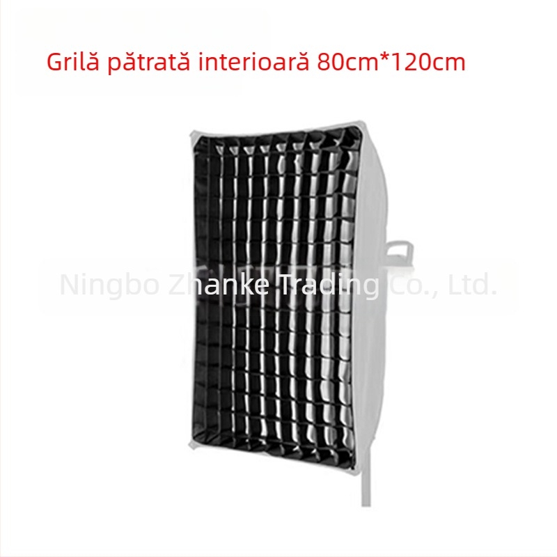 Softbox cu grilă pentru fotografie de studio, grilă octagonal-rectangulară cu model fagure, proiecție profundă, montaj rapid, difuzor de lumină și capac pentru bliț
