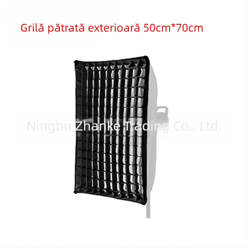 Softbox cu grilă pentru fotografie de studio, grilă octagonal-rectangulară cu model fagure, proiecție profundă, montaj rapid, difuzor de lumină și capac pentru bliț
