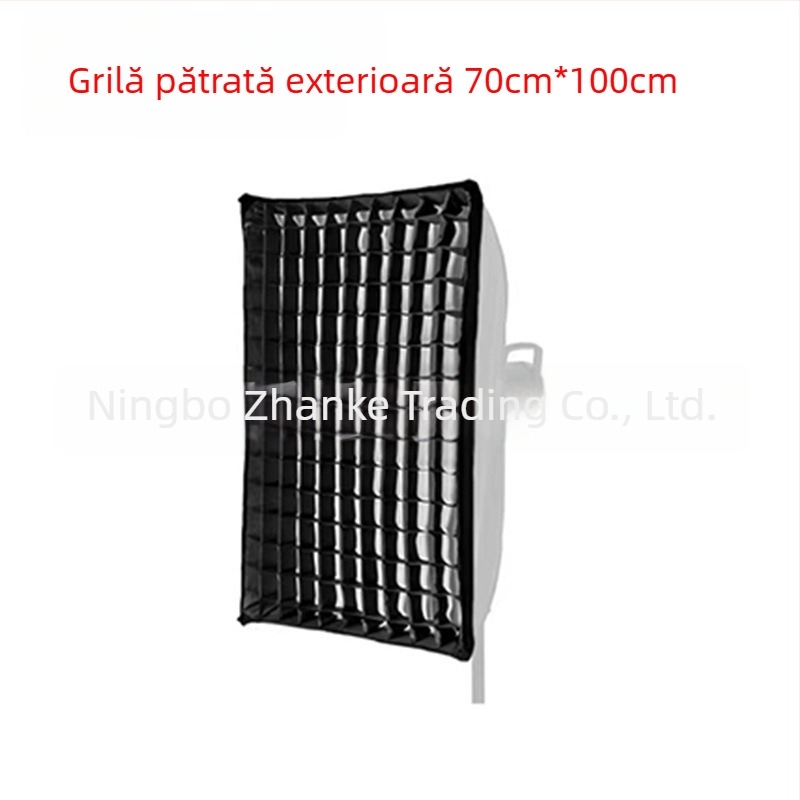 Softbox cu grilă pentru fotografie de studio, grilă octagonal-rectangulară cu model fagure, proiecție profundă, montaj rapid, difuzor de lumină și capac pentru bliț