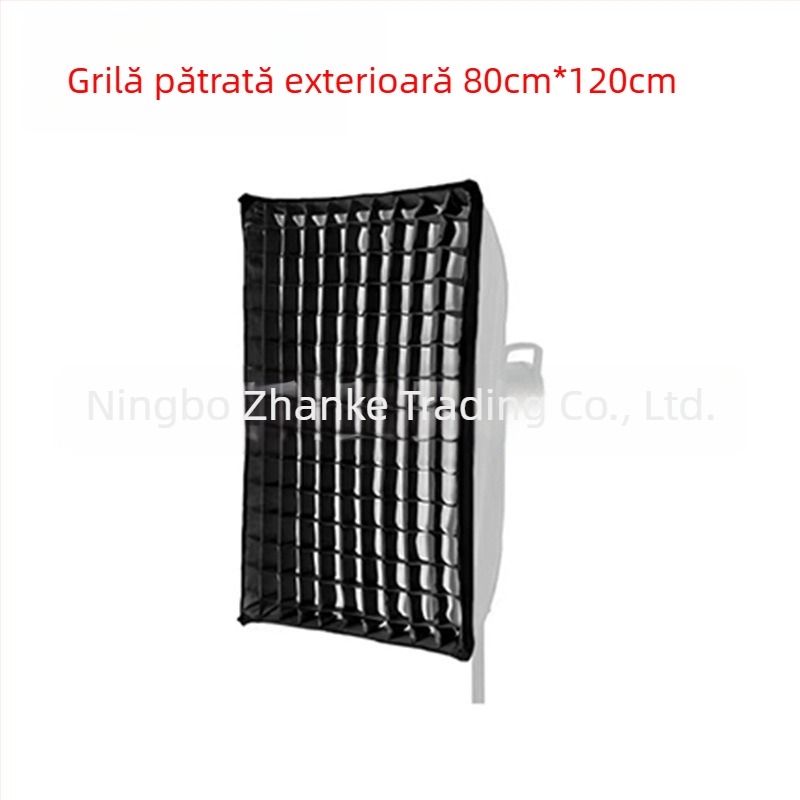 Softbox cu grilă pentru fotografie de studio, grilă octagonal-rectangulară cu model fagure, proiecție profundă, montaj rapid, difuzor de lumină și capac pentru bliț