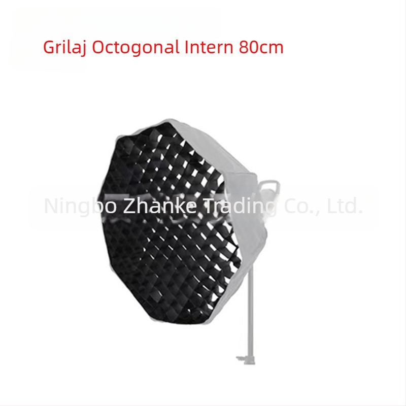 Softbox cu grilă pentru fotografie de studio, grilă octagonal-rectangulară cu model fagure, proiecție profundă, montaj rapid, difuzor de lumină și capac pentru bliț